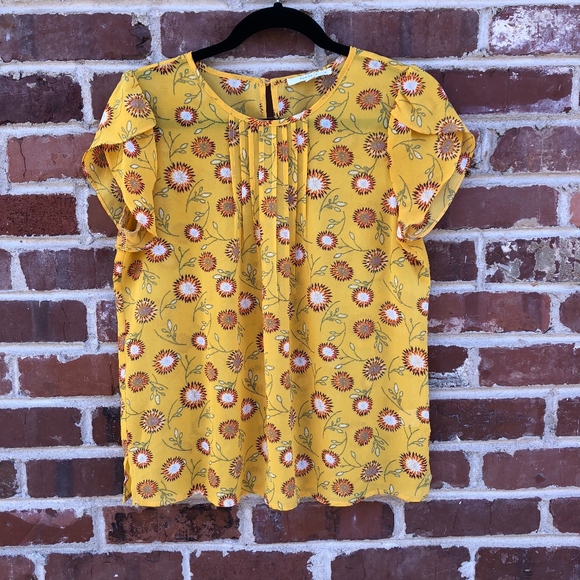 fun 2 fun Tops - Fun2Fun Stitch Fix Top Yellow Flower Size S Floral